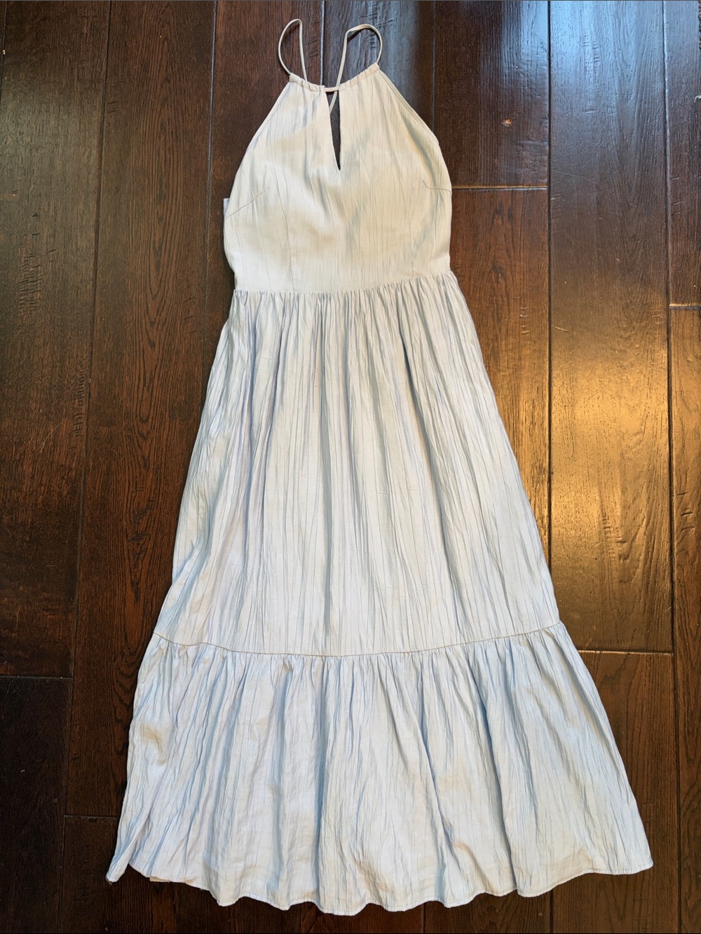 Light Blue Halter Maxi Dress with Keyhole Detail